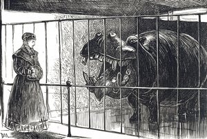 En kvinne i Regent#39;s Park Zoological Societys hager. av Unbekannter Künstler