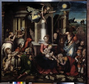 Tilbedelse av magiene. Maleri av Pierre Malet Olje på lerret Cathedrale Saint Sauveur Aix en provence av Unbekannter Künstler