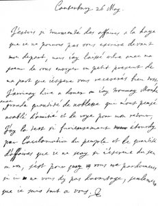 Kjærlig brev fra Charles II til sin søster, Henrietta Anne, skrevet på fransk i Canterbury, dagen etter hans ankomst til Dover, 26. mai av Unbekannt