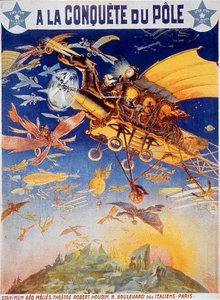 Plakat av filmen A la conquete du Pole av Georges Melies 1912 Stumfilm av Unbekannt