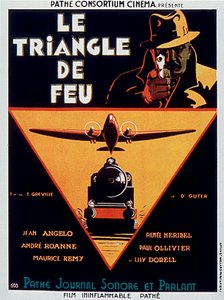 Plakat for filmen The Triangle of Fire av Edmond Greville med Jean Angelo 1932 av Unbekannt