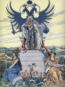Allegori om "Gud frelse keiseren", rundt 1900 (illustrasjon) av Unbekannter Künstler