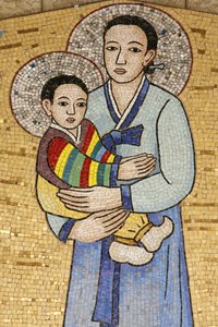 Kunngjøringsbasilikaen: Koreansk jomfru, Nasaret, Israel av Unbekannt