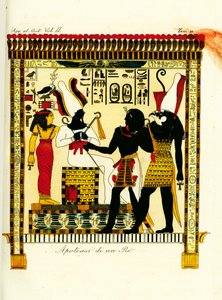 Apoteose av en farao: Kong Seti I møter gudene Osiris og Horus oppdaget i Theben av Giovanni Battista Belzoni av Unbekannt