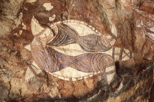 Australia, Northern Territory, Arnhem Land, Kakadu National Park, Nourlangie Rock, Aboriginal bergmalerier