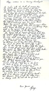 Autografkopi i håndskriften til poeten, Thomas Gray, av diktet hans "Elegy written in a Country Churchyard" av Unbekannt