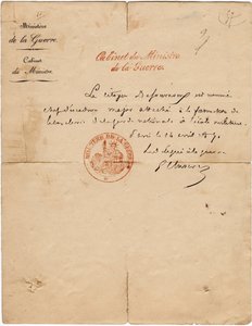 Autografbrev fra delegaten til krigen Gustave Paul Cluseret under Paris-kommunen. Dim. 10,7x6,8 cm 1871 av Unbekannt