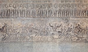 Basrelieffer på det sørlige galleriet i Angkor wat, Kambodsja av Unbekannter Künstler