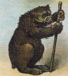 Bjørn. Gravering i "Alphabet de ma petite fille". Bernardin-Bechet og Fils, bokhandler-forlag, Paris, rundt 1895. Ubrytelig album på lerret. Bibliotheque des Bebes. 12 sider. Album som inneholder en lesemetode og et illustrerende abecedary. Dim: 29, av Unbekannt