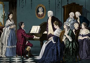 Beethoven spiller hos Wolfgang Amadeus Mozart av Unbekannter Künstler