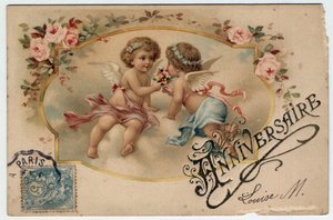Bursdagskort - Postkort sent på 1800- og 1900-tallet av Unbekannt