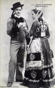 Bruder og brudgom fra Duimper, tidlig på 1900-tallet (postkort) av Unbekannter Künstler