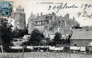 Brittany, Ille et Vilaine (35), Chateaugiron: utvendig utsikt over slottet - Postkort datert 1904 av Unbekannt
