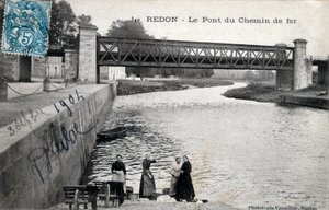 Brittany, Ille et Vilaine (35), Redon: jernbanebroen - Postkort datert 1904 av Unbekannt