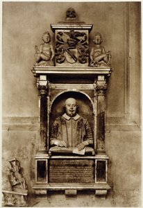 Byste av William Shakespeare (1564-1616) og inskripsjon (s/hv-bilde) av Unbekannt
