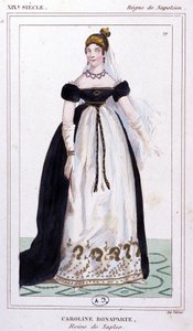 Caroline Bonaparte, ca. 1810 (gravering) av Unbekannter Künstler