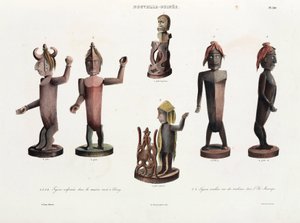 Utskårne trefigurer, New Guinea av Unbekannt