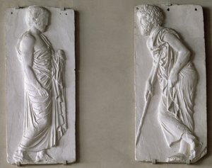 Avstøpning av figurer fra en frise på Parthenon (gips) av Unbekannt