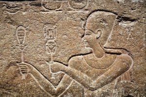 Caesarion gir offer til Horus og Isis, detalj, midten av 1. århundre f.Kr av Unbekannter Künstler