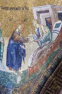 Kristus helbreder Peters svigermor, mosaikk i Cora Church, Istanbul, Tyrkia av Unbekannter Künstler