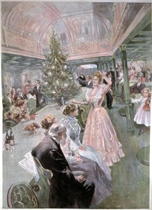 Julaften på et cruiseskip, ca. 1900 (illustrasjon) av Unbekannter Künstler