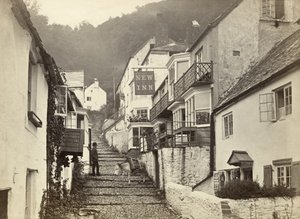 Clovelly, Torridge, Devon, Storbritannia (s/hvitt-bilde) av Unbekannter Künstler