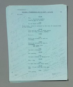 Samling av løse reviderte manusark fra Marilyn Monroes siste og uferdige film, "Something
