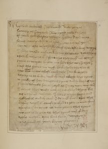 Cotton MS Vespasian F iii fol.73 Brev fra Henry VIII til Thomas Wolsey, juni 1518 (penn og blekk på papir) av Unbekannter Künstler