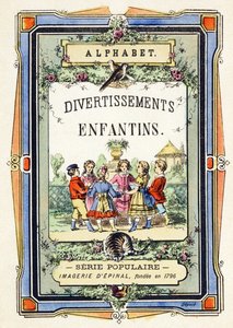 Omslag - sirkel av barn i en hage - Alfabet - underholdning for barn - Bildeepinal, populær serie ca. 1890 (illustrasjon) av Unbekannt