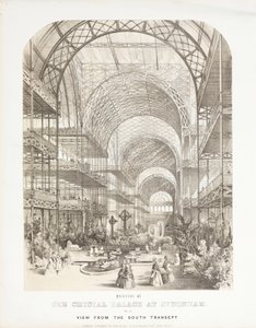Crystal Palace, Post-Great Exhibition View fra South Transept, Crystal Palace, Sydenham av Unbekannt