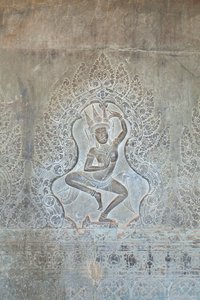 Dansende Apsara-relieff på den ytre vestveggen, Angkor Wat, Kambodsja (bilde) av Unbekannter Künstler