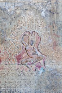 Dansende Apsara-relieff på den ytre vestveggen, Angkor Wat, Kambodsja (bilde) av Unbekannter Künstler