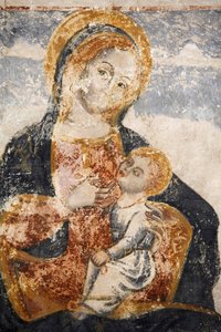 Frisk forfalt i Santa Maria dell'Alizza-kirken, Alezio, Apulia: Jomfru og barn, Alezio, Italia av Unbekannt