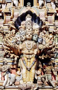 Dekorativ detalj av hinduistisk tempel, Colombo, Sri Lanka av Benjamin Baud