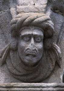 Detalj av en frise på en historisk bygning på Republikkplassen (Praca da Republica) i Viana Do Castelo. Portugal av Benjamin Baud