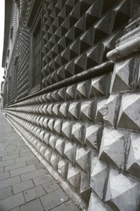 Detalj av fasaden til Palazzo dei Diamanti, Ferrara, Italia (bilde) av Benjamin Baud