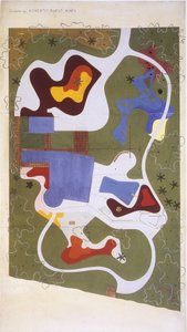 Tegning av en hage laget av Roberto Burle Marx/landskapskunstner/maler/botaniker/skulptør/musiker av Unbekannt