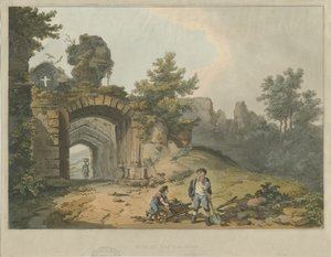 Dudley Castle - The Keep: farget akvatintgravering, og [?1800-tallet] av Unbekannt
