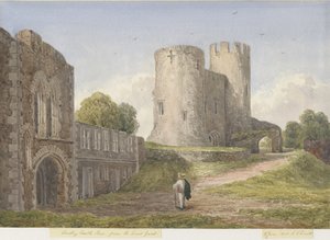 Dudley Castle - The Keep: vannfargemaleri, 8. juni 1843 av Unbekannt