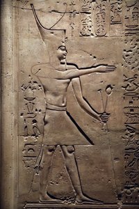 Egypt, Medamud, Montu tempeldør, detalj, 221-205 f.Kr. av Unbekannter Künstler