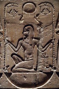 Egypt, Medamud, Montu tempeldør, detalj 221-205 f.Kr. av Unbekannter Künstler