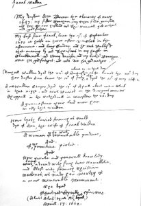 Innlegg av Izaak Walton på hans kopi av Book of Common Prayer, etter 1662 (penn og blekk på papir) av Unbekannt