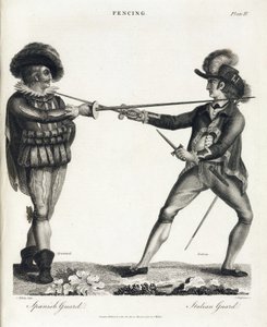 Fekting: Spansk garde og italiensk garde av Unbekannt