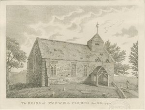 Farvel Church: gravering, 1744 av Unbekannt