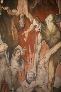 Firenze katedral. Fresco som viser helvete Florence Italy av Unbekannt
