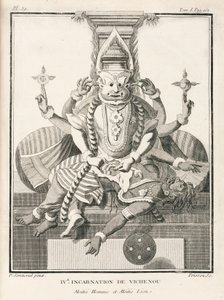 Fjerde inkarnasjon av Vishnu, halvt menneske og halvt løve av Unbekannt