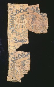 Fragment av lampas av lin og silke, sentralasiatisk av Benjamin Baud