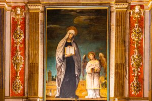 Fresker med bibelske motiver, Monte Oliveto Maggiore Abbey, nær Buonconvento, Toscana, Italia, Europa av Unbekannter Künstler