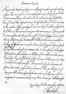 Vennlig brev fra Charles I til hans nevø, prins Maurice, skrevet i Newtown, Powys, Wales, 20. september av Unbekannt
