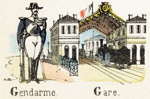 G - Gendarme Gare - Alfabet - underholdning for barn - Bildeepinal, populær serie ca. 1890 (illustrasjon) av Unbekannt